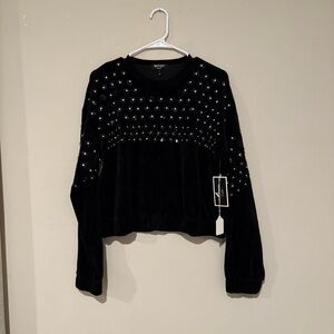 NWT Juicy Couture Velour Floral Embellished Pullover | Size: Small